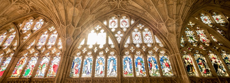 Stained glass windows in Gloucester Cathedral